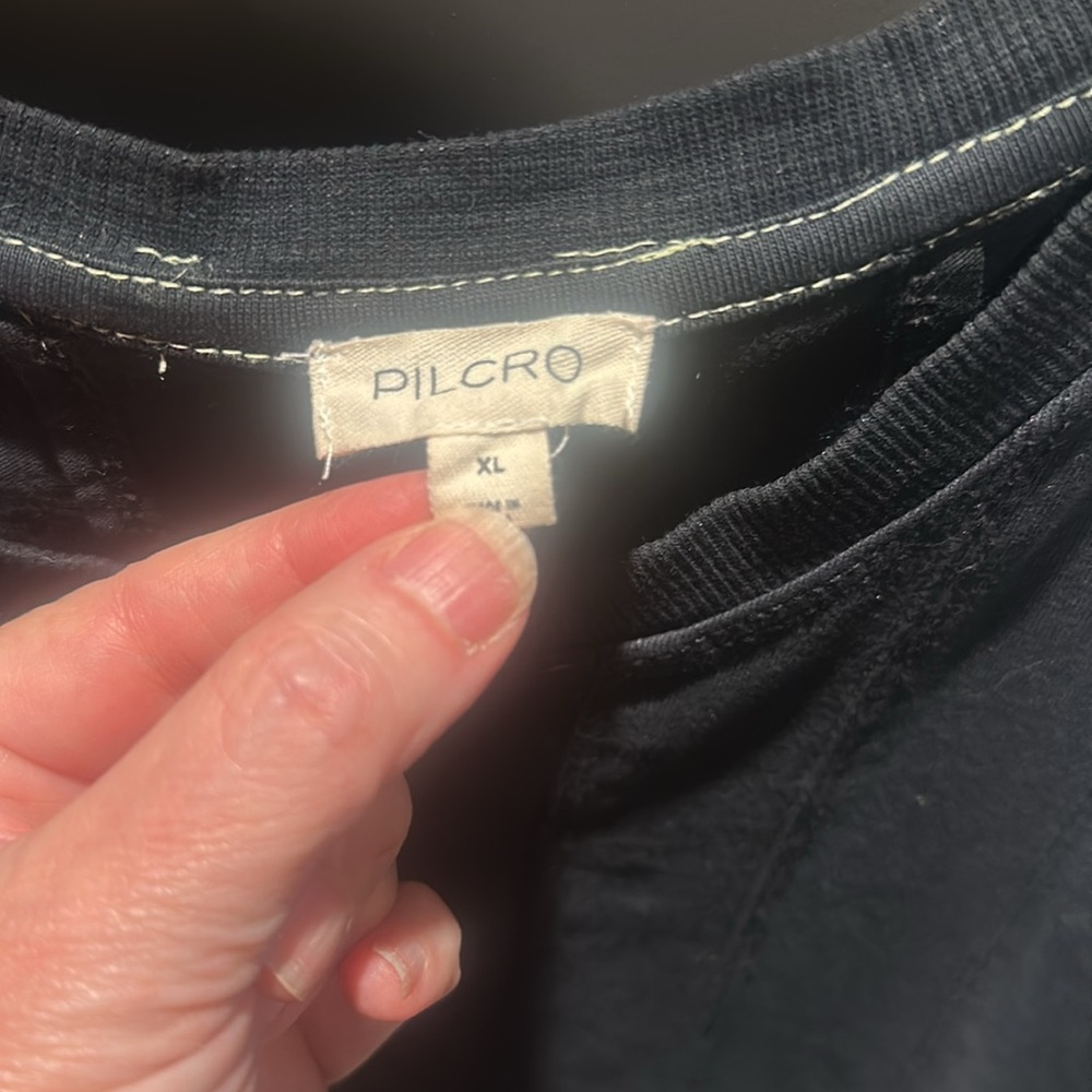 Anthropologie Pilcro Pleated Swing Tee Black Onyx sz XL - Picture 5 of 7